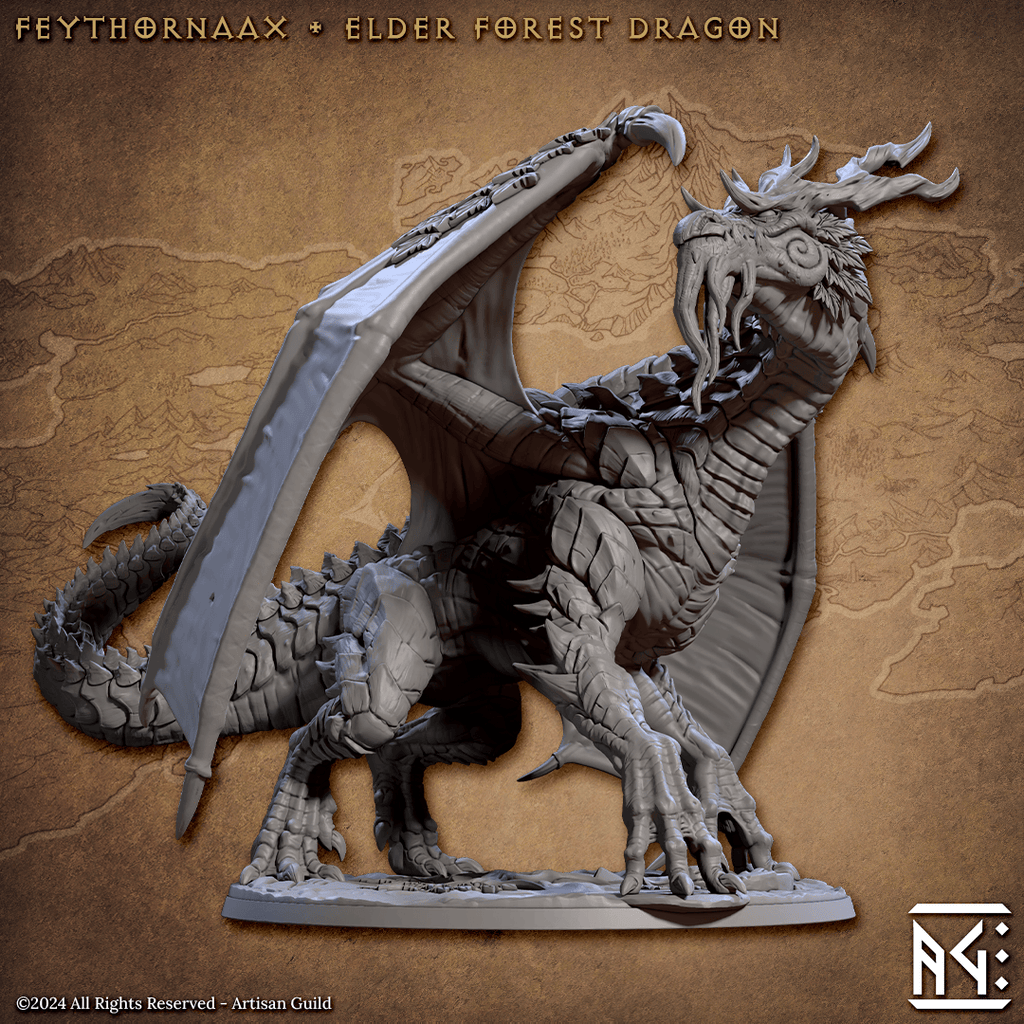 3D Printed Artisan Guild Feythornaax Elder Forest Dragon Deeproot Lurikeen Set 28mm 32mm
