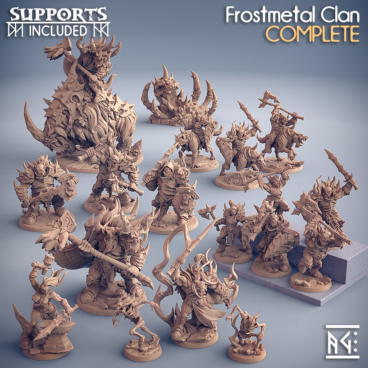3D Printed Artisan Guild Grothak Doomfist Frostmetal Clan 28mm 32mm