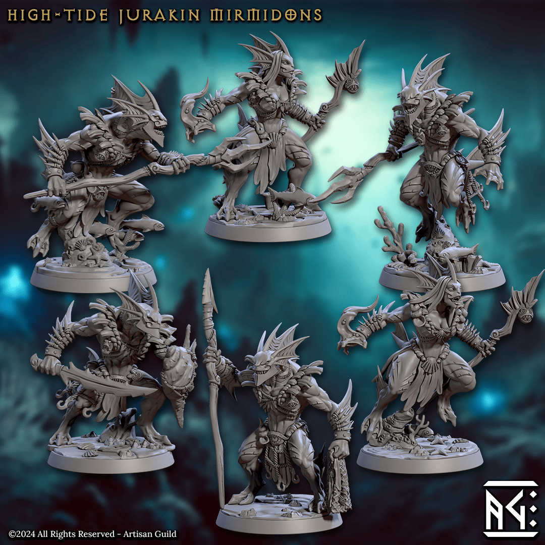3D Printed Artisan Guild High Tide Jurakin Mirmidons Mirmidons of the Death Tide 28mm 32mm