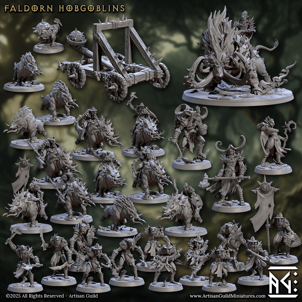 3D Printed Artisan Guild Hobgoblin Catapult Faldorn Hobgoblin Set 28mm 32mm