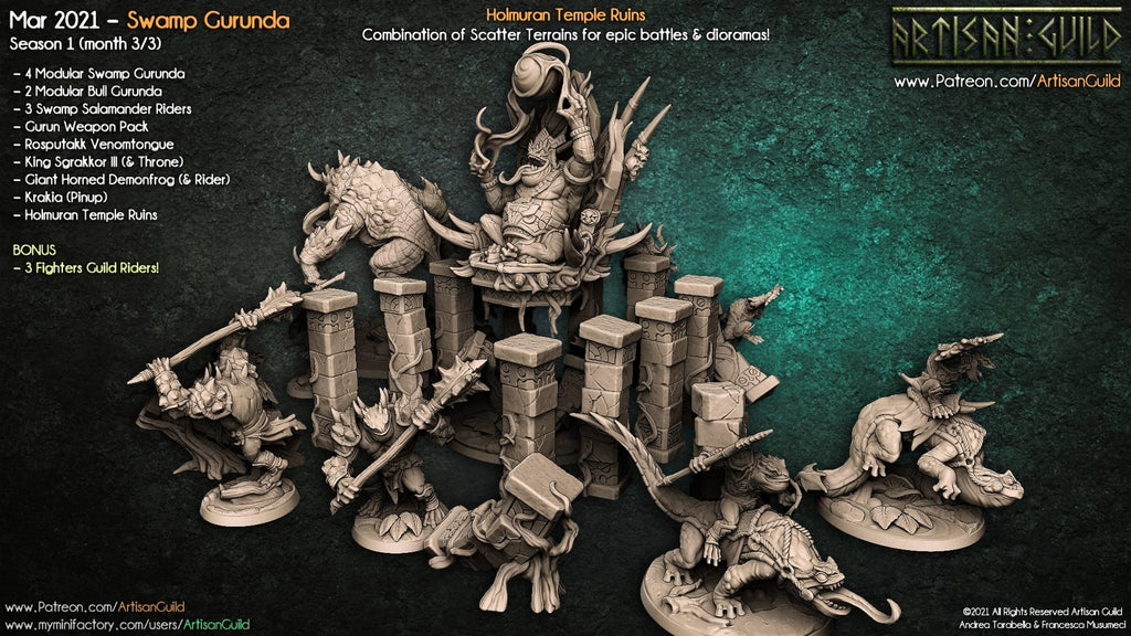 3D Printed Artisan Guild Holmuran Temple Ruins Swamp Gurunda 28mm 32mm