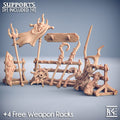 3D Printed Artisan Guild Jurakin Weapons Rack Death-Tide Jurakin 28mm 32mm