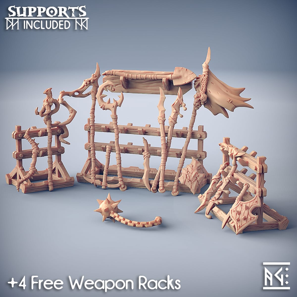 3D Printed Artisan Guild Kobold Weapons Rack Plague Mine Kobolds 28mm 32mm