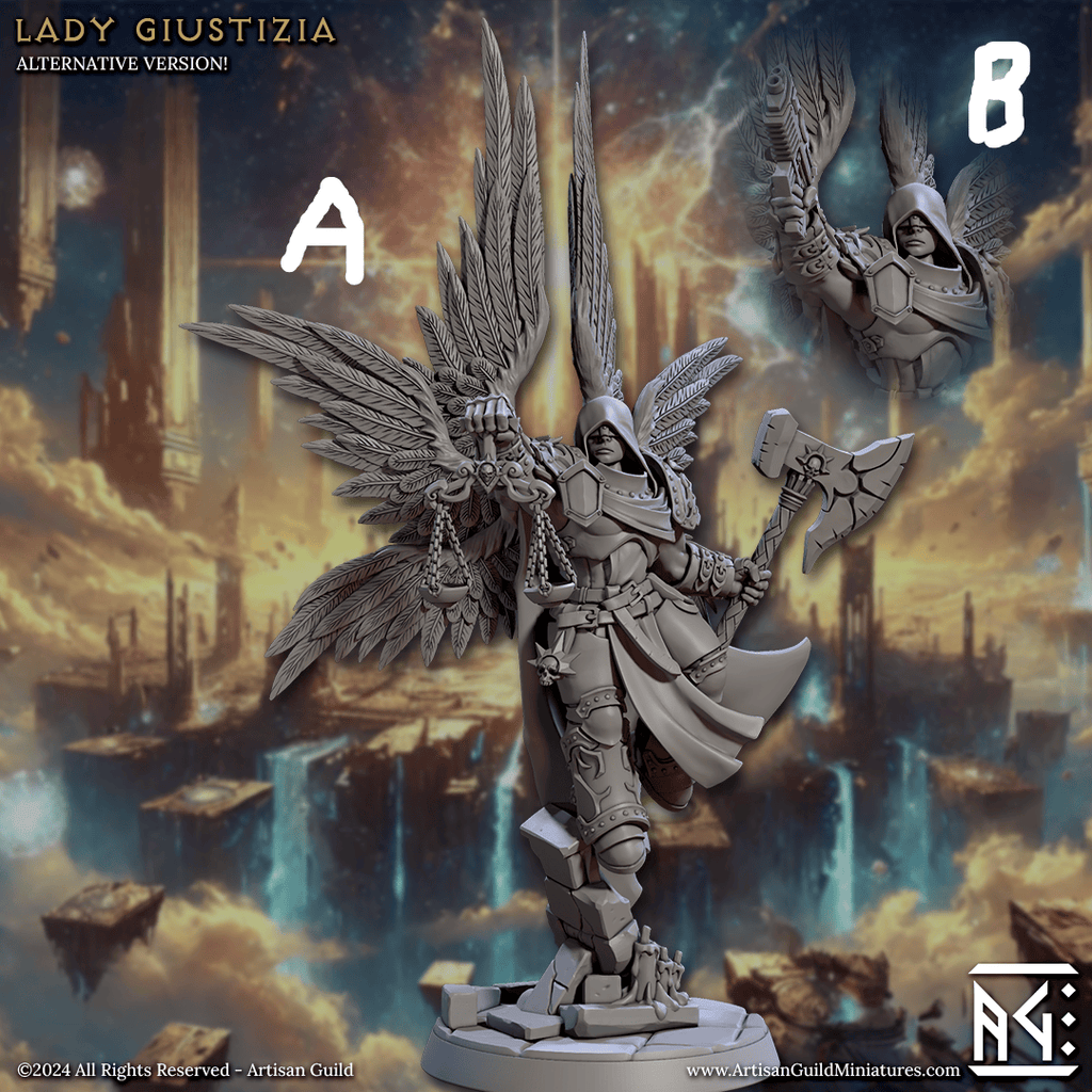 3D Printed Artisan Guild Lady Giustizia Wrath of the Malakim Set 28mm 32mm