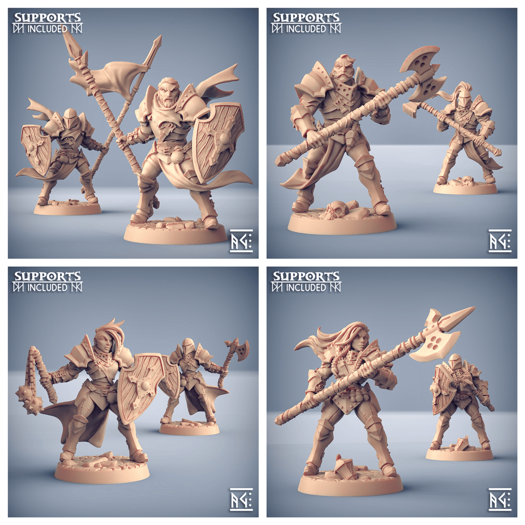3D Printed Artisan Guild Modular Human Fighters Fighters Guild Set 28mm 32mm