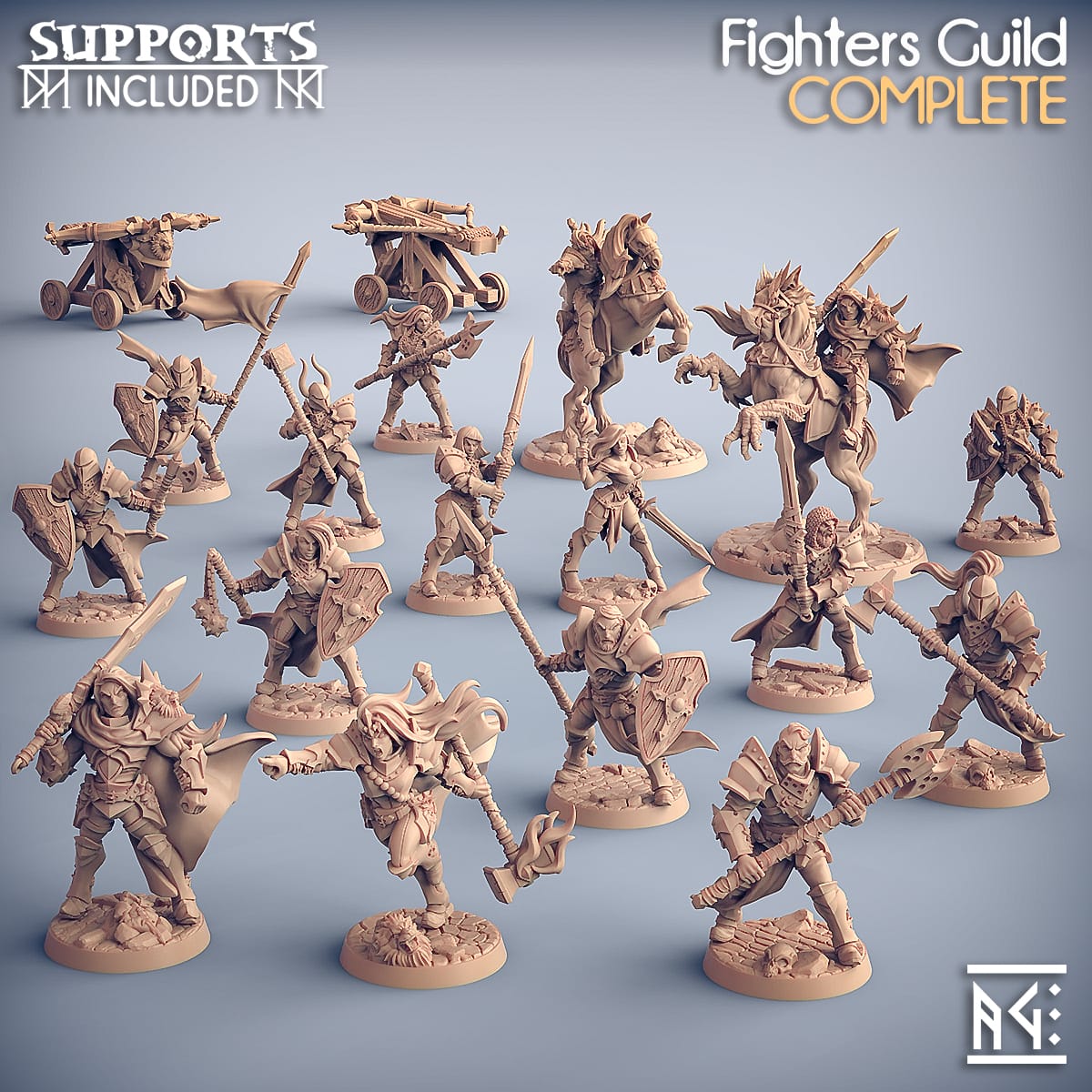 3D Printed Artisan Guild Morgana the Ascended Fighters Guild Set 28mm 32mm