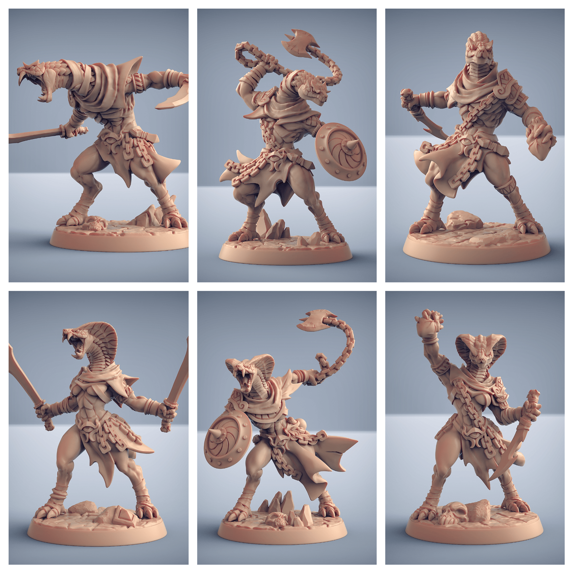 3D Printed Artisan Guild Nagarot Thralls Maneaters Nagarots 28mm 32mm