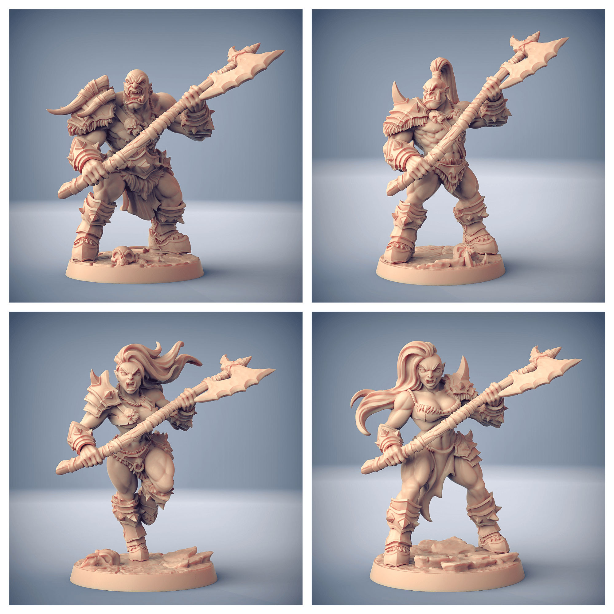 3D Printed Artisan Guild Orc Barbarian Hand+Weapons Orc Barbarians Set  28mm 32mm