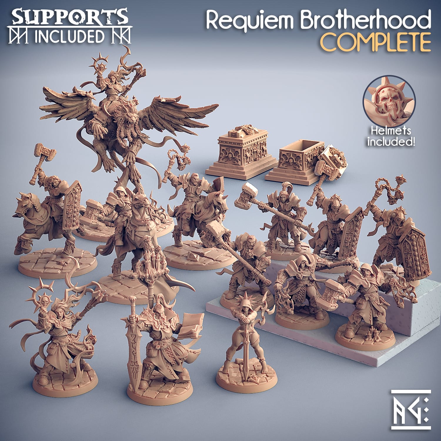 3D Printed Artisan Guild Proudmane Winged Lion The Requien Brotherhood 28mm 32mm