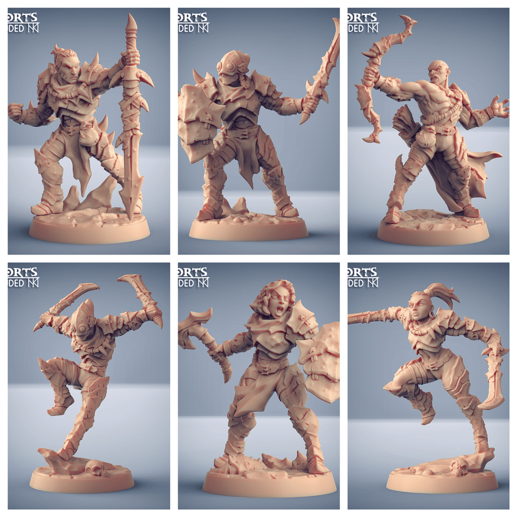 3D Printed Artisan Guild Scourgeland Survivor Set Scourgeland Survivors 28mm 32mm