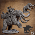 3D Printed Artisan Guild Skutagaard War Mammoth Dwarf Berserkers Set 28mm 32mm
