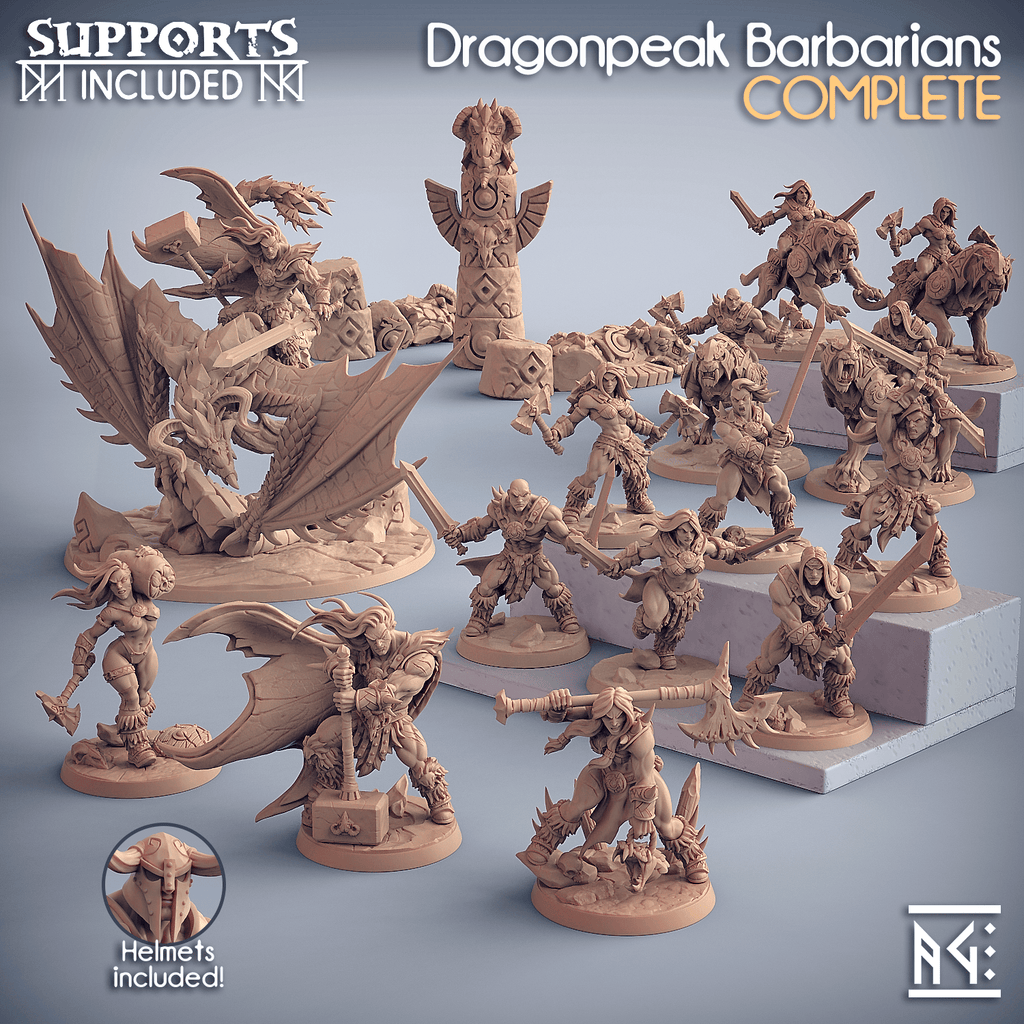 3D Printed Artisan Guild Standalone Barbarian Weapons & Hands Dragonpeak Barbarians 28mm 32mm