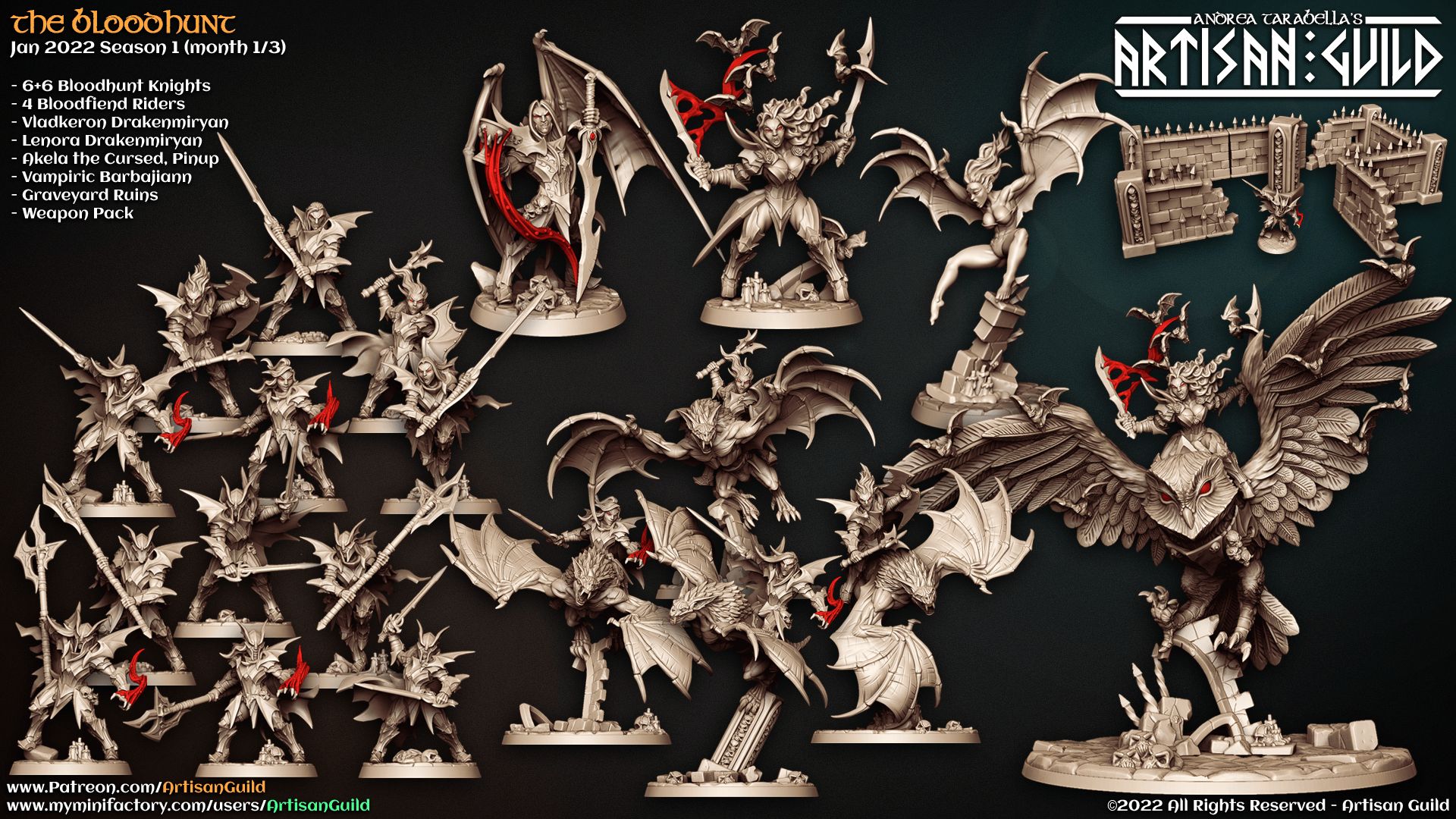 3D Printed Artisan Guild Standalone Weapons and Hands The Bloodhunt 28mm 32mm