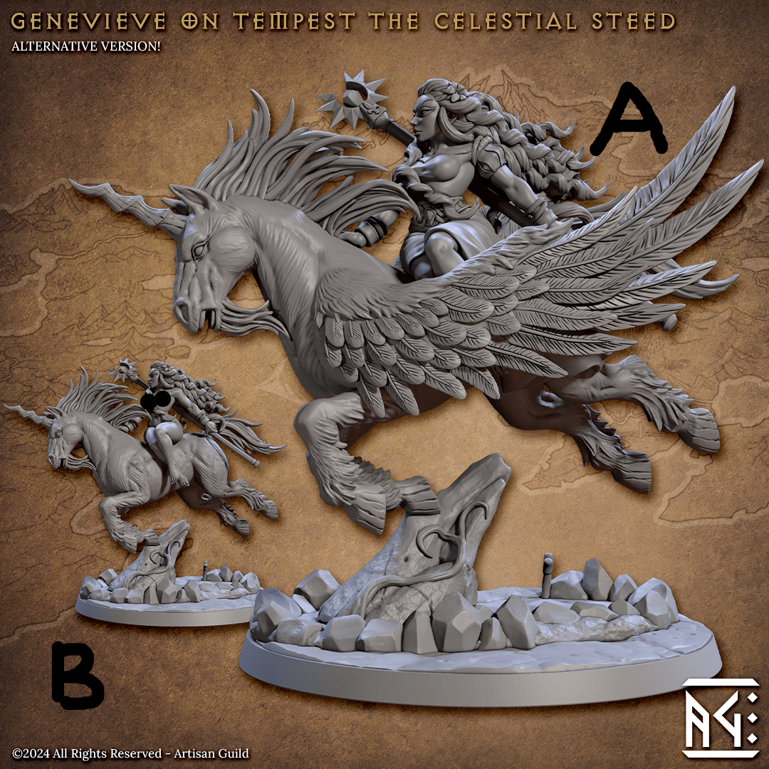 3D Printed Artisan Guild Tempest the Celestial Steed Vanguard Fighters Set 28mm 32mm