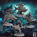 3D Printed Artisan Guild Tidal Sharks Riders Mirmidons of the Death Tide 28mm 32mm