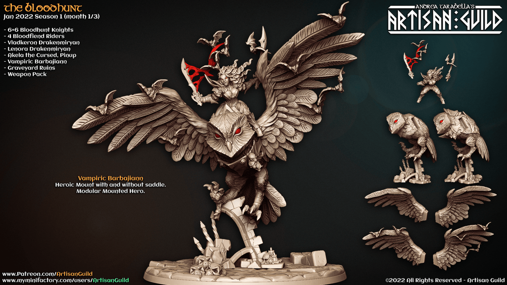 3D Printed Artisan Guild Vampiric Barbajiann The Bloodhunt 28mm 32mm