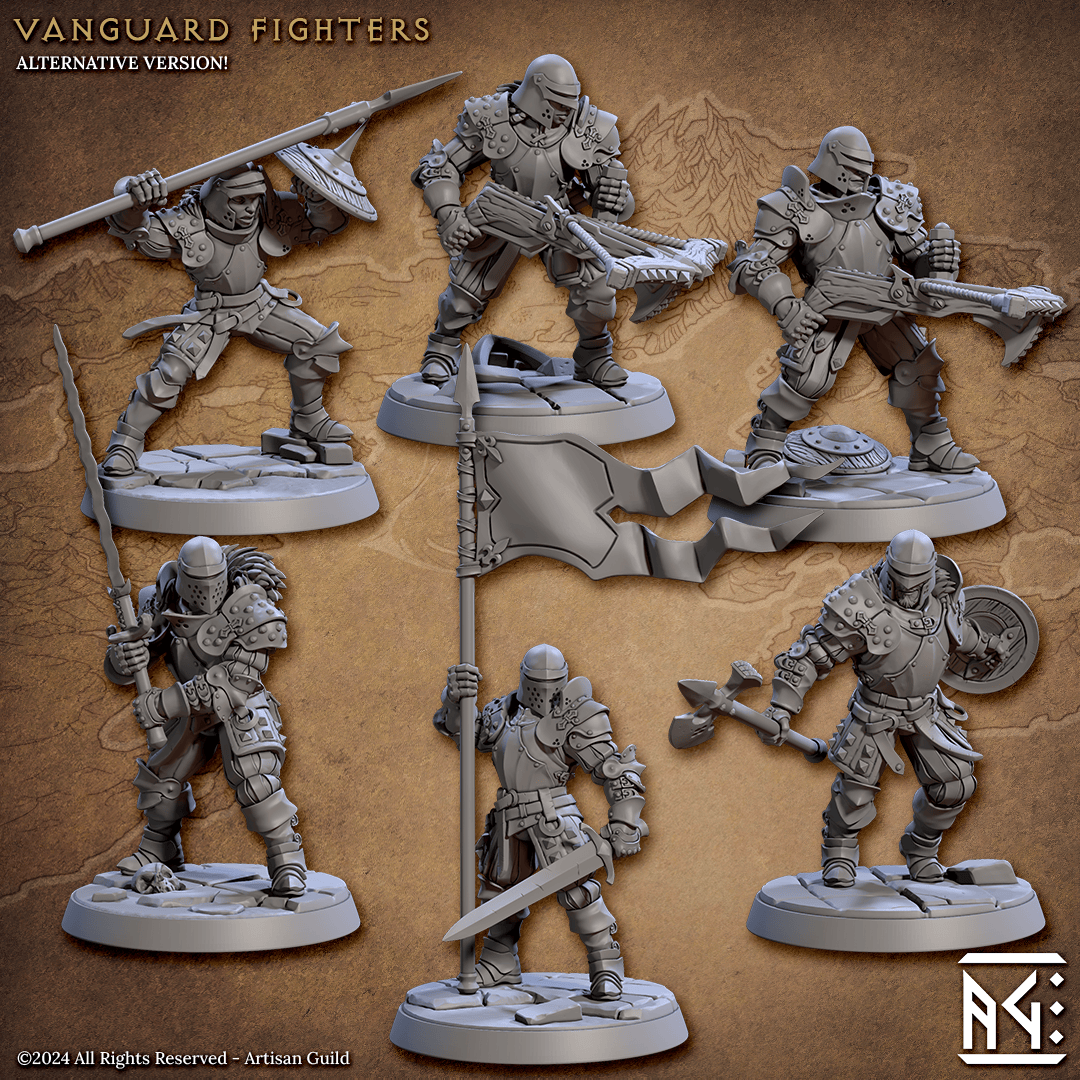 3D Printed Artisan Guild Vanguard Fighters Vanguard Fighters Set 28mm 32mm