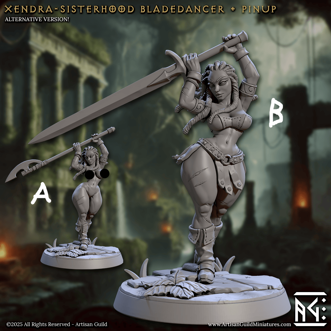 3D Printed Artisan Guild Xendra - Sisterhood Bladedancer Veiled Sisterhood Set 28mm 32mm
