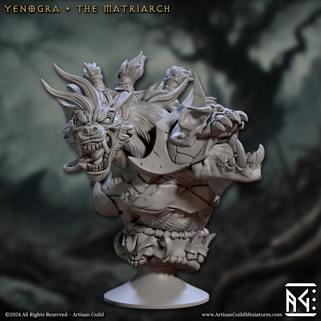 3D Printed Artisan Guild Yenogra Bust 28mm 32mm