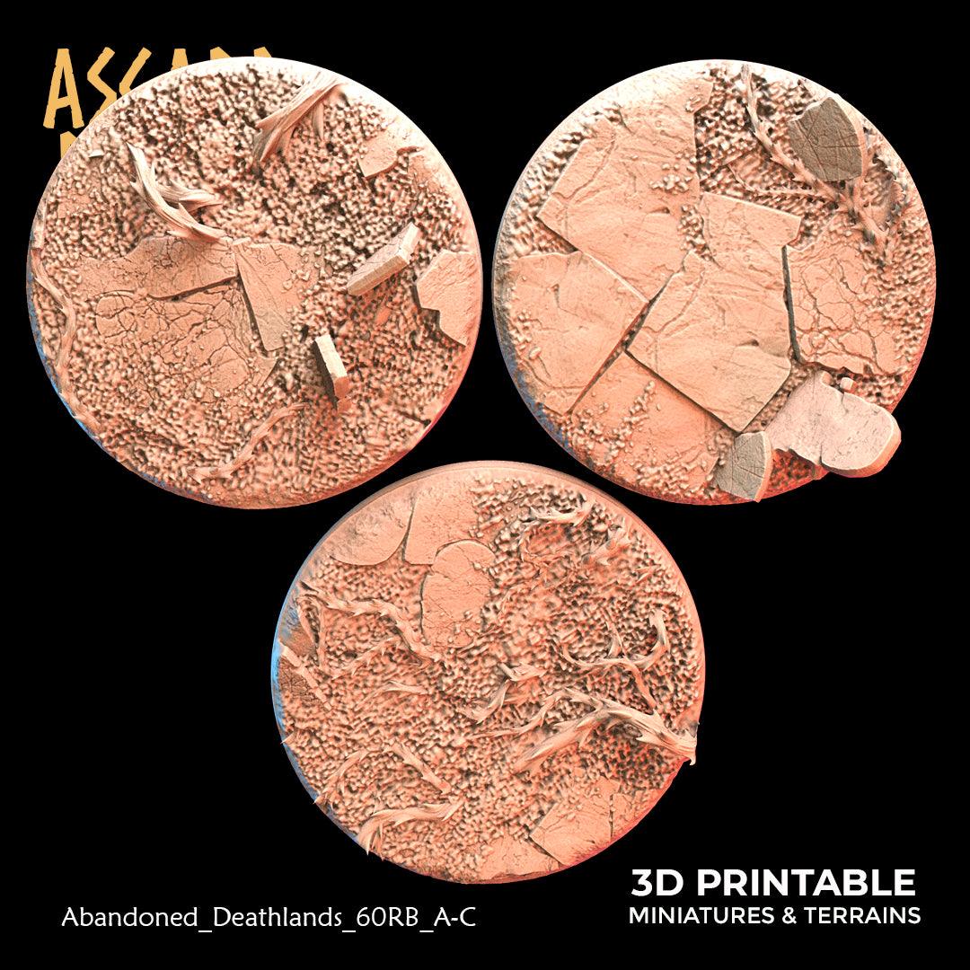 3D Printed Asgard Rising Abandoned Deathlands 3x 60mm Round Base Wargaming DnD