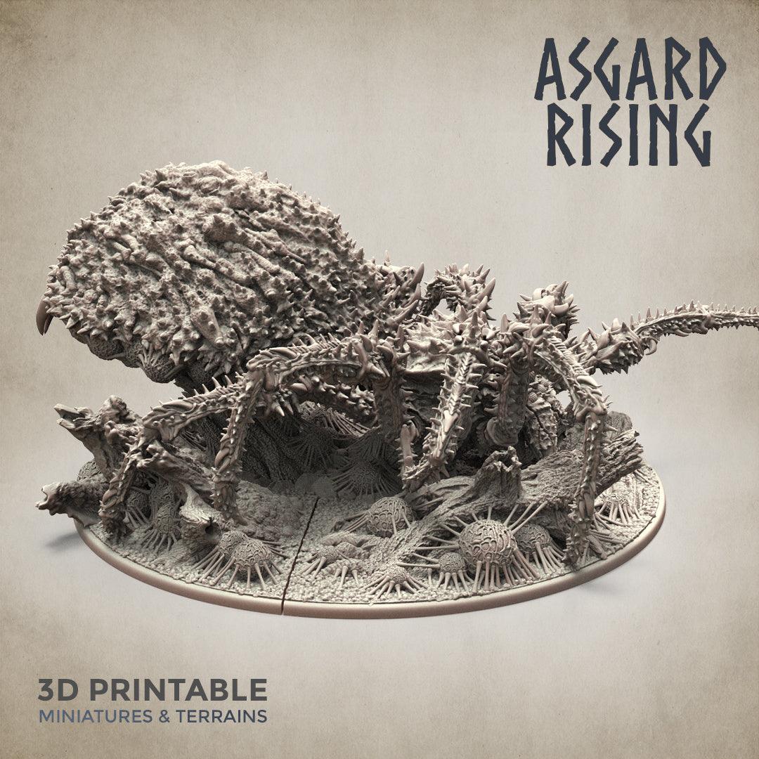 3D Printed Asgard Rising Ancient Spider Queen with Palanquin 32mm D&D