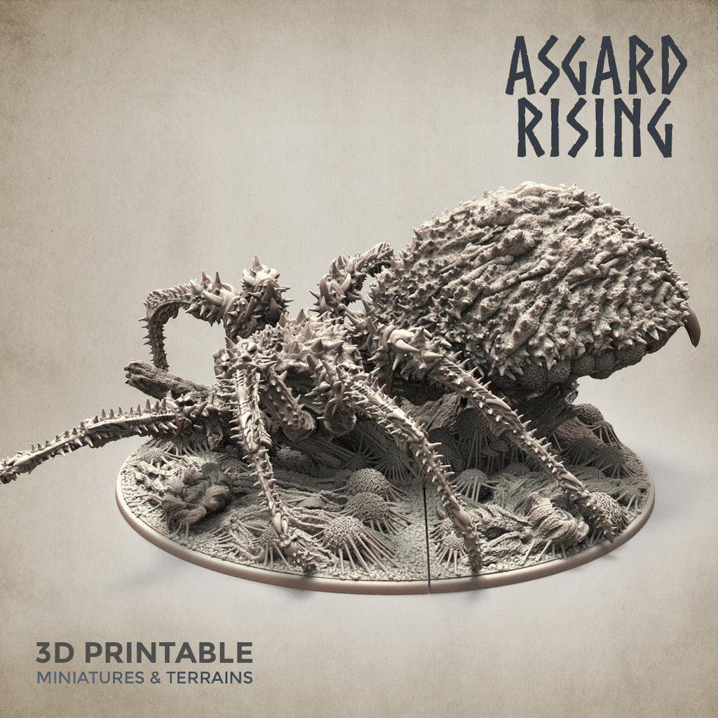 3D Printed Asgard Rising Ancient Spider Queen with Palanquin 32mm D&D