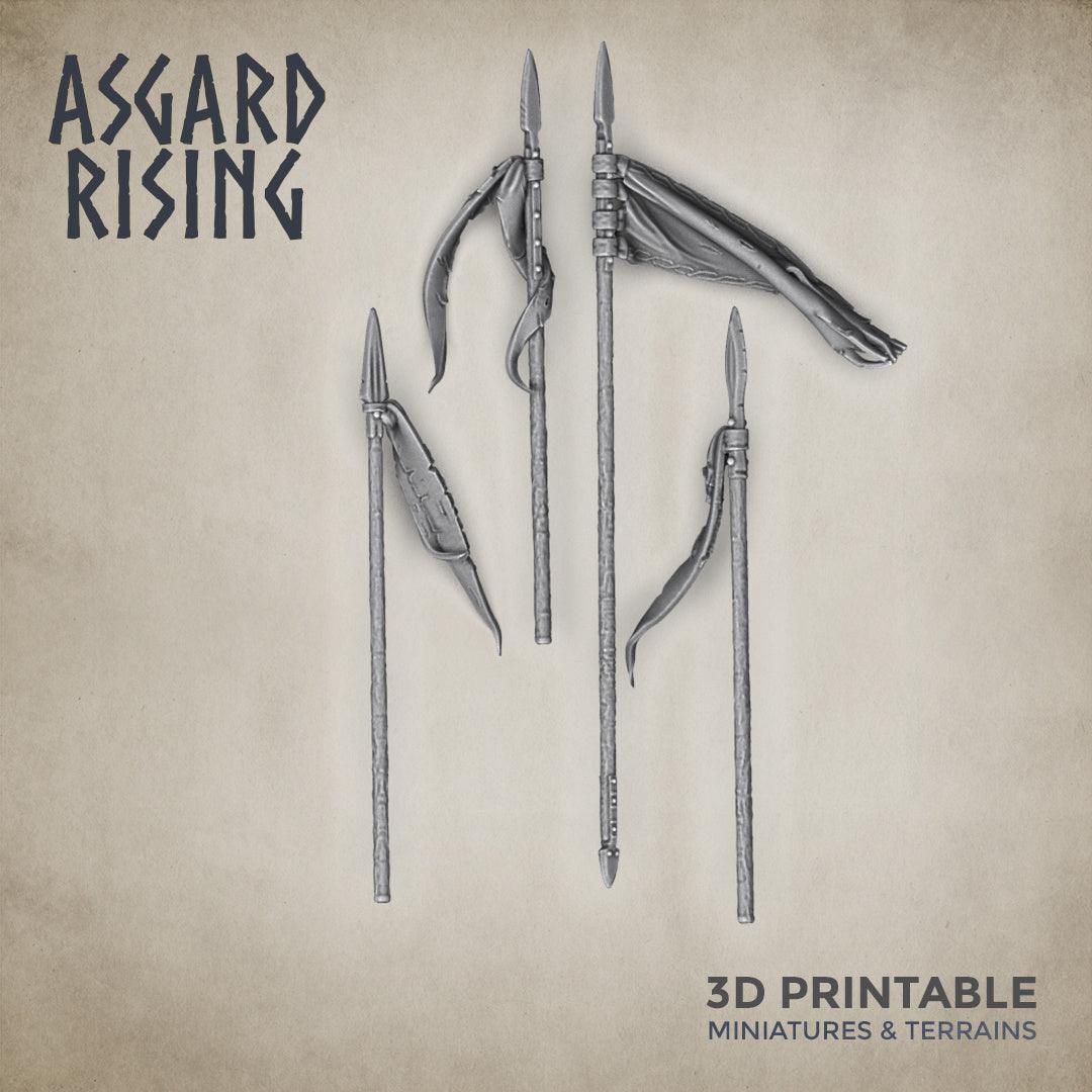 3D Printed Asgard Rising Banners Set - 32mm D&D