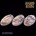 3D Printed Asgard Rising Burial Ground Oval Bases 28 32mm D&D