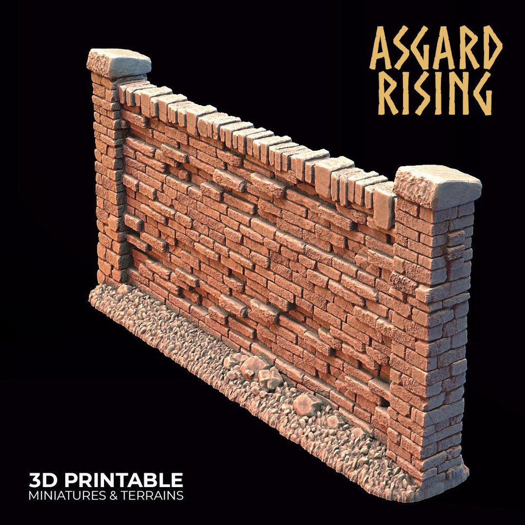 3D Printed Asgard Rising Cemetery Stone Wall Gate Set B 28mm-32mm Ragnarok D&D