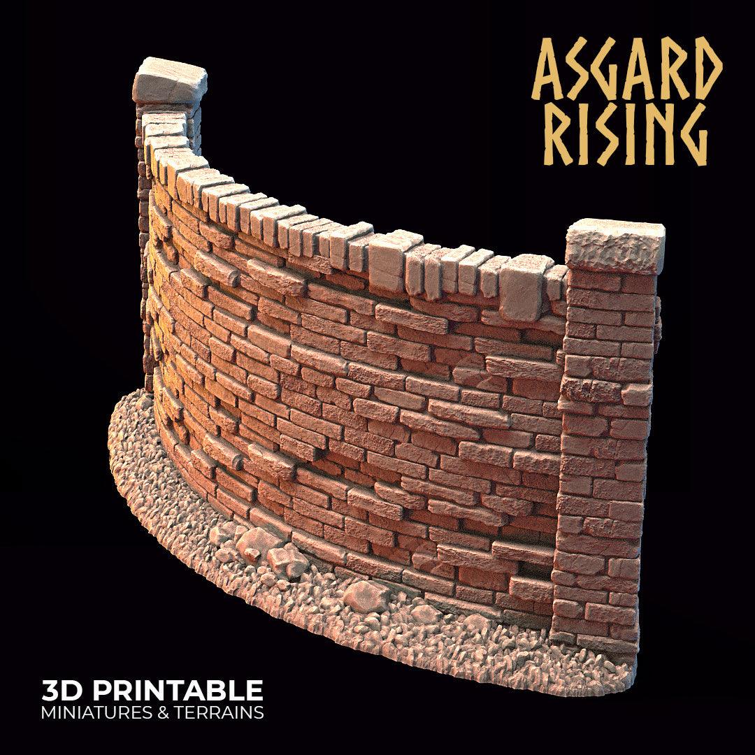 3D Printed Asgard Rising Cemetery Stone Wall Gate Set B 28mm-32mm Ragnarok D&D
