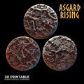 3D Printed Asgard Rising Deepforest Ritual Ground Round Base Set - 3 x 32 35 mm Round Base Set B Wargaming DnD