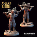 3D Printed Asgard Rising Double Ax Blacksmith 32mm Ragnarok D&D