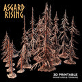 3D Printed Asgard Rising Dry Conifers Spruce Modular Forest Set 28mm 32mm D&D