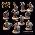 3D Printed Asgard Rising Dwarf Warrior Scale Armor Modular Warband Set 28mm - 32mm