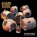 3D Printed Asgard Rising Dwarven Kingdom Houses Industrial Architecture 28mm - 32mm