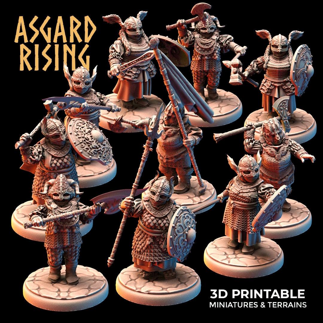 3D Printed Asgard Rising Dwarven Shield-Maidens Set 28mm - 32mm