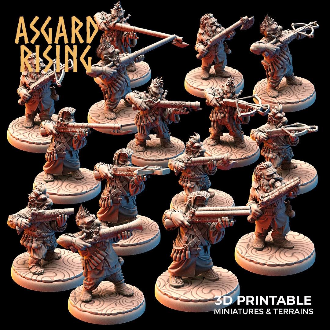 3D Printed Asgard Rising Dwarves Ranged Weapons Set 28mm - 32mm