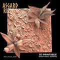 3D Printed Asgard Rising Fern Forest - 50mm Square Base  Wargaming DnD