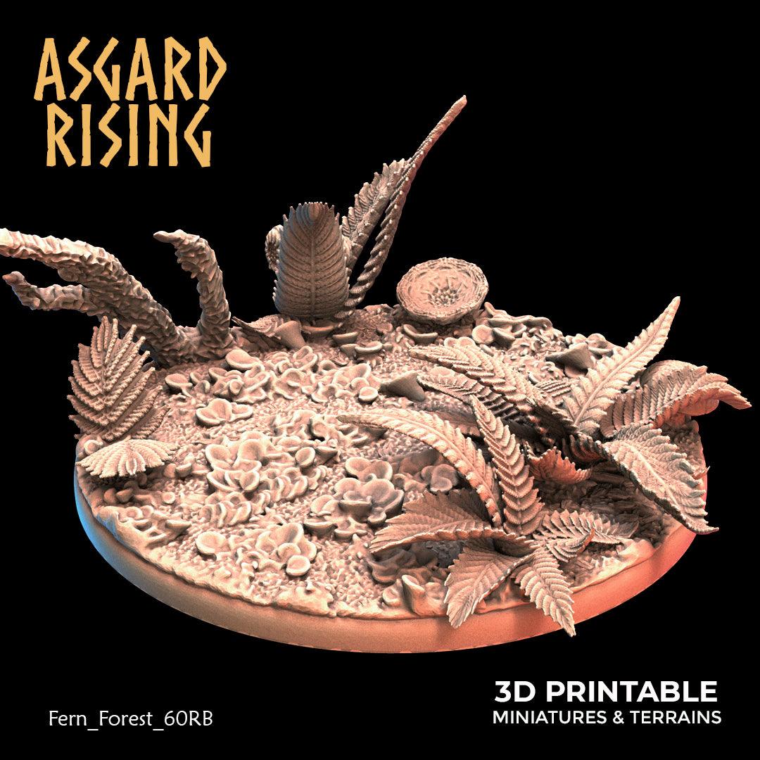 3D Printed Asgard Rising Fern Forest - 60mm Round Base Wargaming DnD