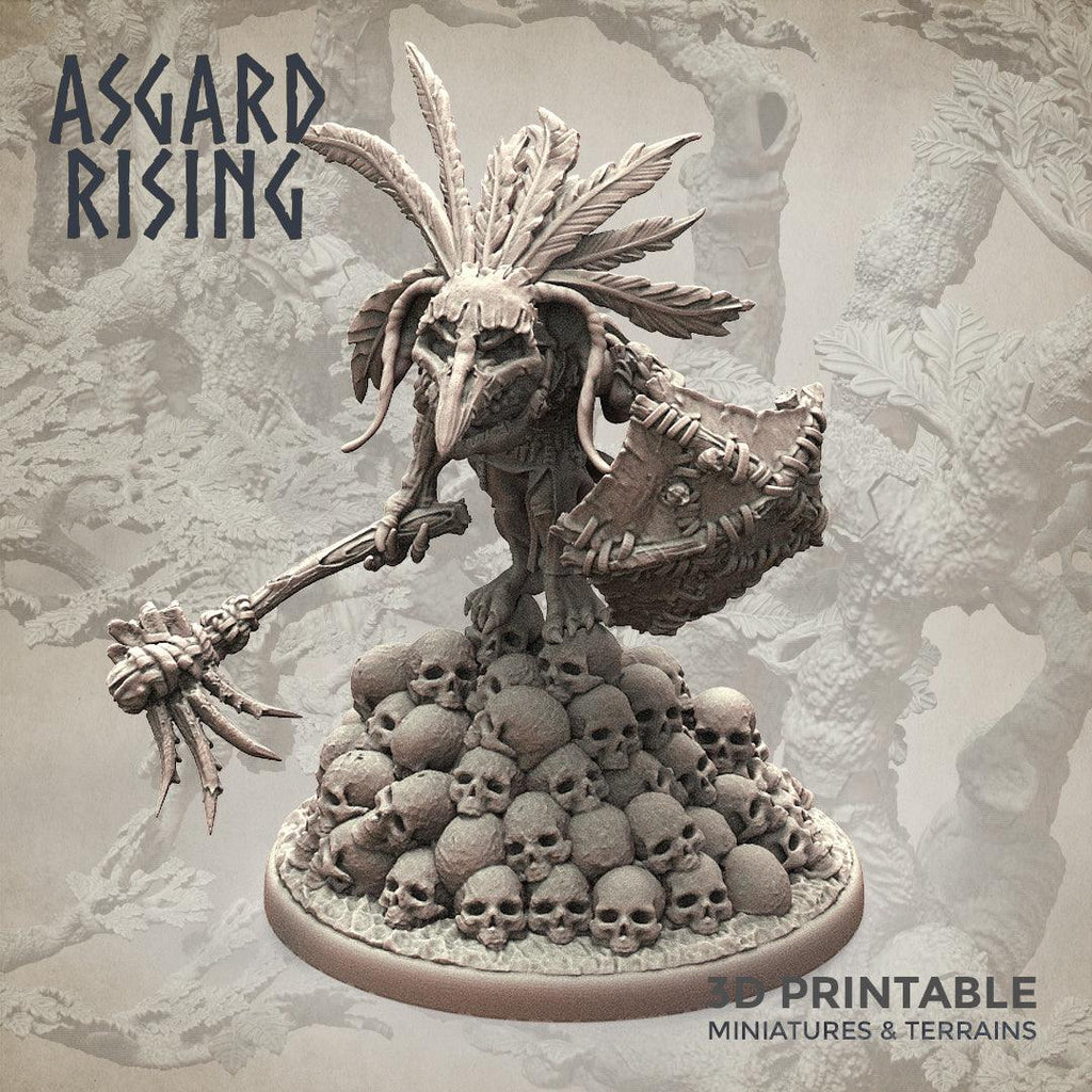 3D Printed Asgard Rising Goblin Chieftain 28mm-32mm Ragnarok D&D
