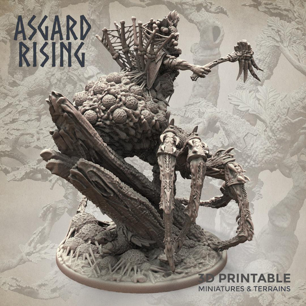 3D Printed Asgard Rising Goblin Chieftain Riding Spider 28mm-32mm Ragnarok D&D