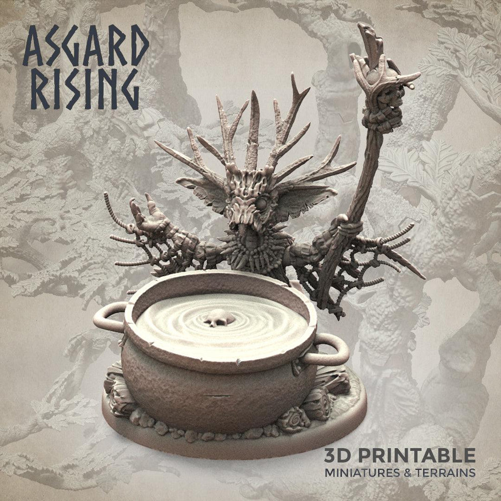 3D Printed Asgard Rising Goblin Shaman 28mm-32mm Ragnarok D&D