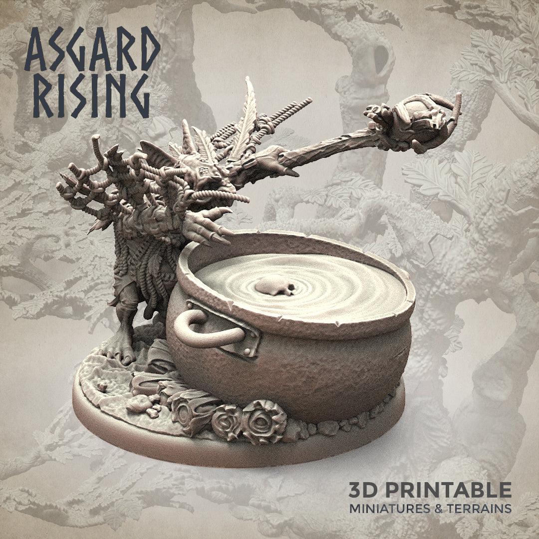 3D Printed Asgard Rising Goblin Shaman 28mm-32mm Ragnarok D&D