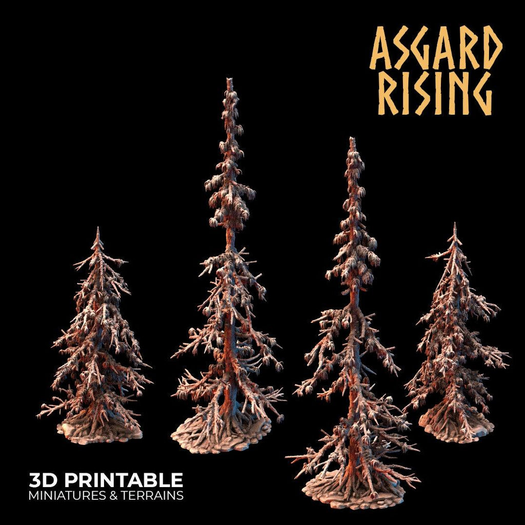 3D Printed Asgard Rising Infected Conifers Spruce Modular Forest Set 28mm 32mm D&D