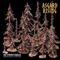 3D Printed Asgard Rising Infected Conifers Spruce Modular Forest Set 28mm 32mm D&D