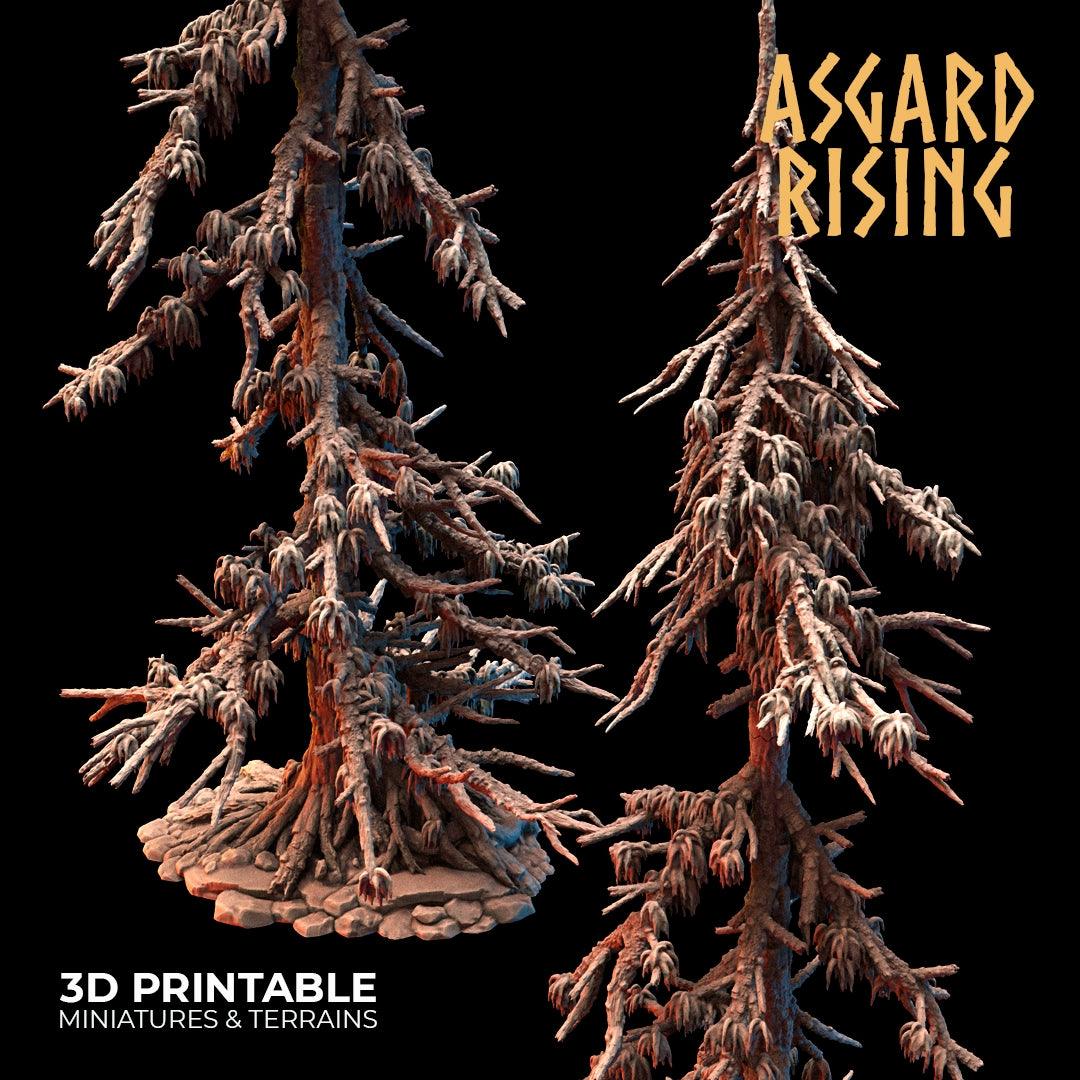 3D Printed Asgard Rising Infected Conifers Spruce Modular Forest Set 28mm 32mm D&D