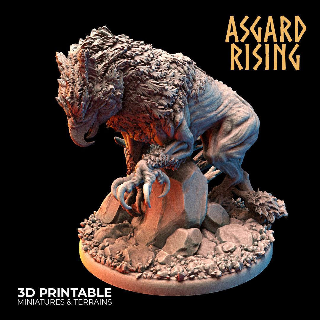 3D Printed Asgard Rising Keythong Wingless Griffin Set - 32mm D&D
