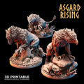 3D Printed Asgard Rising Keythong Wingless Griffin Set - 32mm D&D