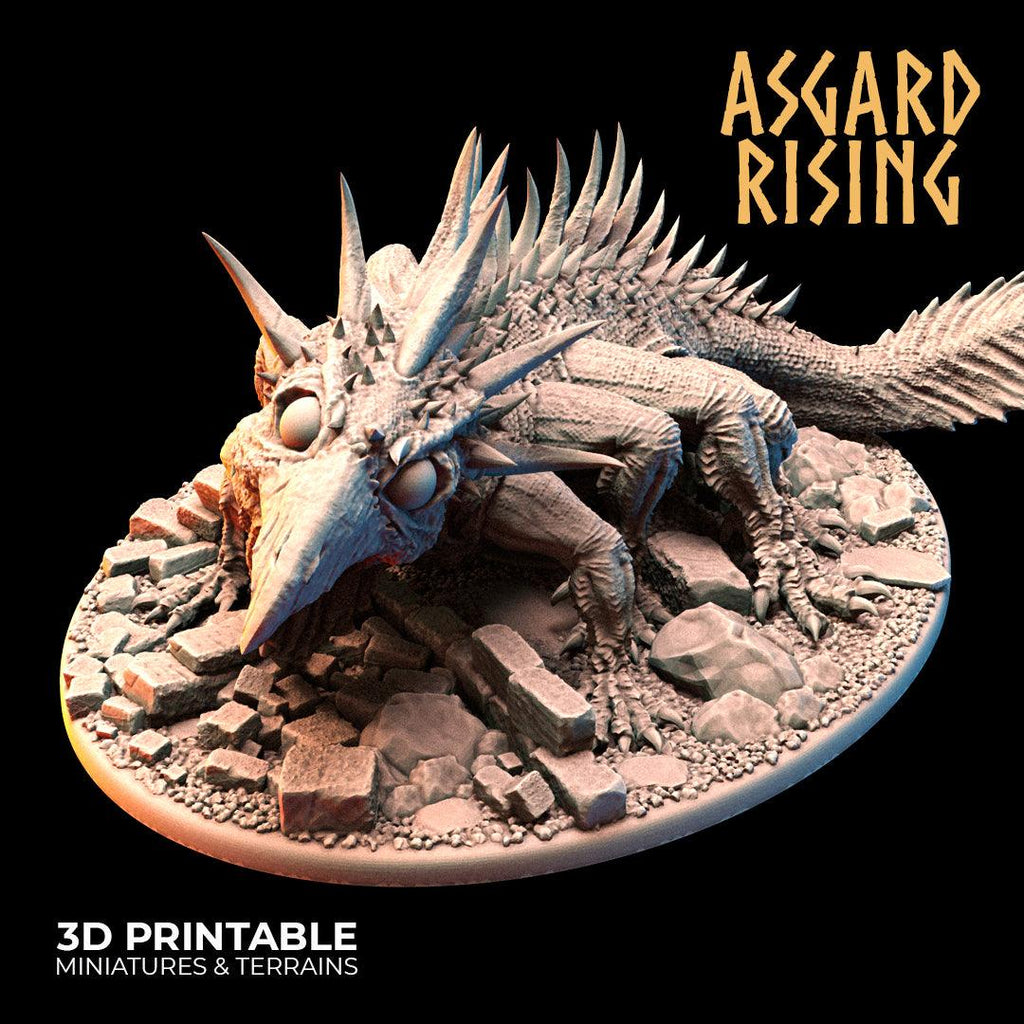 3D Printed Asgard Rising King of Serpents - Basilisk 32mm D&D