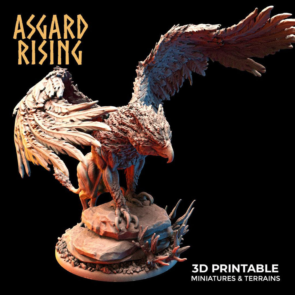 3D Printed Asgard Rising King of all Creatures Griffin Set - 32mm D&D